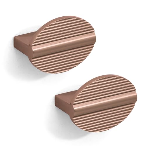 Plantex Knobs for Drawers/Round Drawer Knobs for Cabinets/Pull-Push Knob for Kitchen/Bedroom Drawer - Pack of 2 (Rose Gold) - Image 1