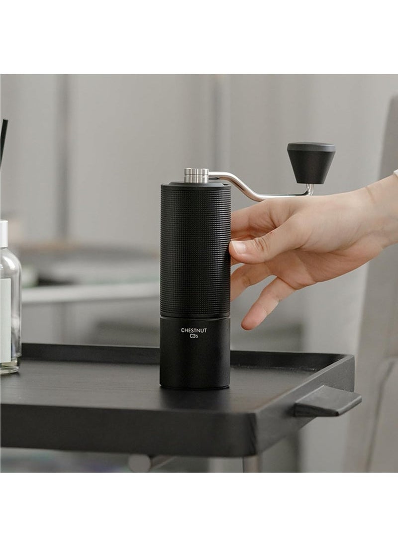 TIMEMORE - C3S Manual Coffee Grinder with CNC Stainless Steel Conical Burr Capacity 25g, Internal Adjustable Setting, Double Bearing Positioning for Travel, Camping, Gift Chestnut (Black) - Image 1