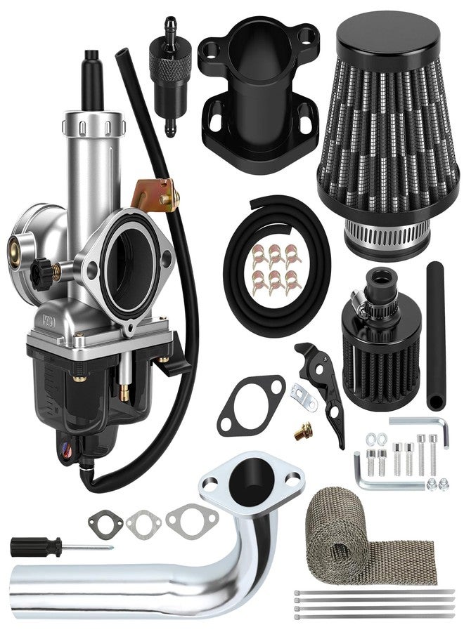 CILOYU PZ30 30mm Carburetor with Exhaust Header Stage 1 Kit Replacement for Predator 420cc 301cc GX390 GX340 GX270 GX240 389cc 13HP 11HP Engine Mini Bike Go Kart Cart Parts Accessories Intake Manifold - Image 1