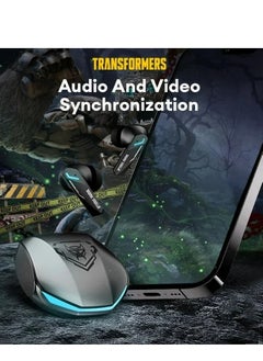 TRANSFORMERS Transformers TF-T10 Wireless Bluetooth Earbuds Gaming Headphones Long Battery Life Headset Low Latency HIFI Stereo Sound with Music Noise Cancellation Calls Iron Gray  - Image 1