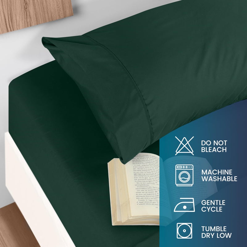 Utopia Bedding Queen Sheet Set - Brushed Microfiber - Soft Bed Sheets for Queen Size Bed Set - Includes 1 Fitted, 1 Flat, & 2 Pillow Cases - Deep Pocket (Emerald) - Image 5