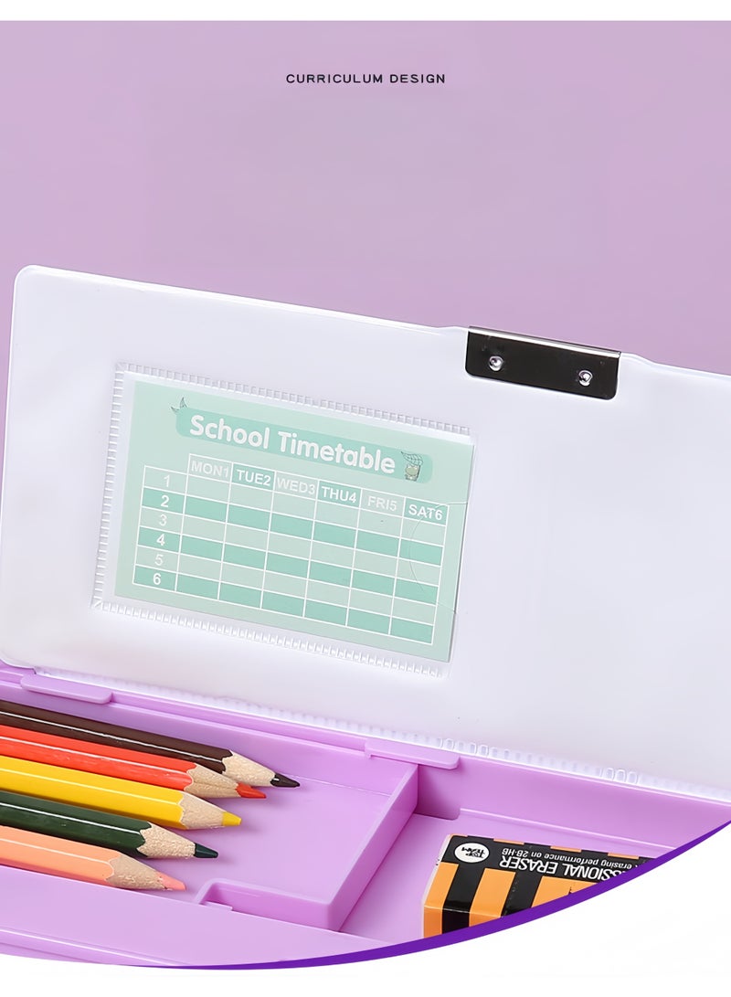 S-Quality Pink Unicorn Pencil Case with Calculator, Built-in Sharpener and Schedule, Multifunctional Stationery Box for Kids, Boys and Girls - Image 3