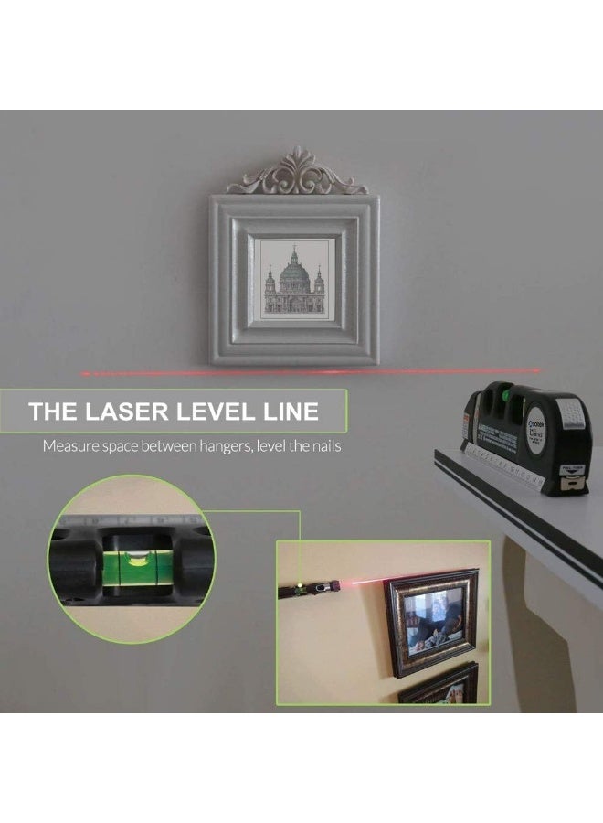 أداة تسوية ليزر Level Pro3 متعددة الاستخدامات، جهاز ميزان ليزر بخطوط متقاطعة قياسية، أداة تسوية بخط ليزر مع شريط قياس ومسطرة مدرجة قابلة للضبط، موديل LV-03. - Image 5