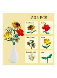 Y&D Flower Building Kit for Adults, Bouquet Block Set, Artificial Flowers Toy Set Gifts/ Home Decor, Botanical Collection Not Compatible with Lego  - Image 2