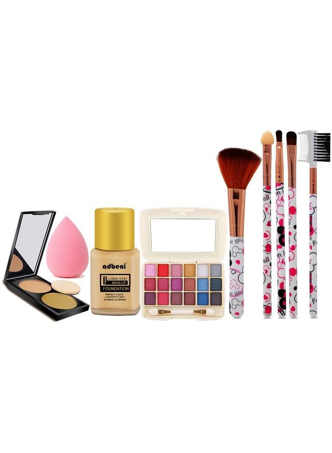 adbeni Beginner Choice Beauty Makeup Combo Pack Of 5 ; Party & Casual Day Brighten & Radiant Finish For Snow White Tone - Image 1