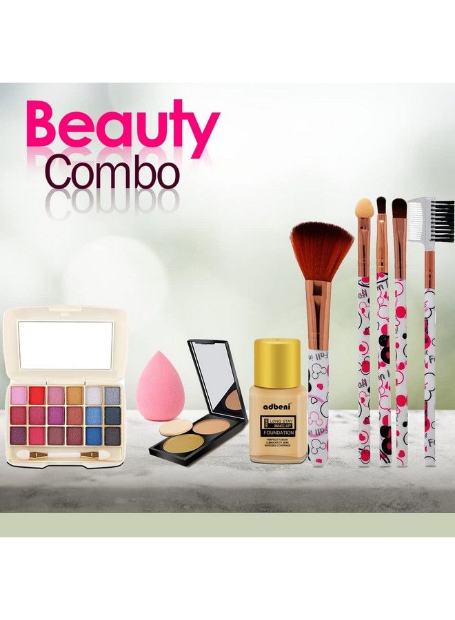 adbeni Beginner Choice Beauty Makeup Combo Pack Of 5 ; Party & Casual Day Brighten & Radiant Finish For Snow White Tone - Image 3