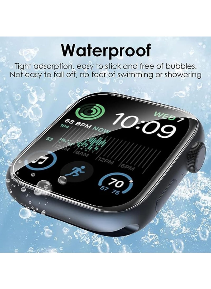 TWEGGON 2Pc Pack Apple Watch Series 10 46mm Screen Protector, Full Cover Screen Protector for Apple Watch Series 10 46MM Black/Clear  - Image 2