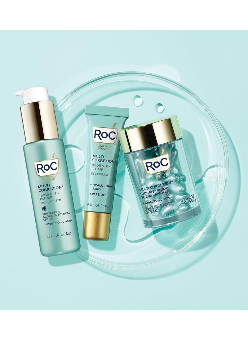 RoC - Multi Correxion Hydrate Plump Serum Capsules Maximum Plumping Power Boost Skin’s Hydration Level with Hyaluronic Acid 30 CT - Image 1