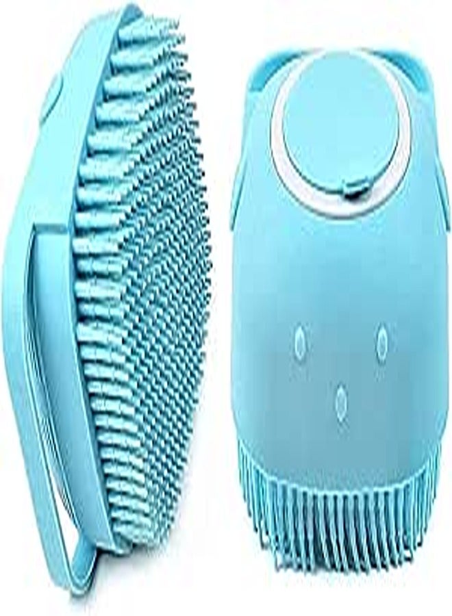 Bridge2shopping Soft Silicone Body Massage Body Cleaning Bath Brush with Shampoo Dispenser, Multicolor