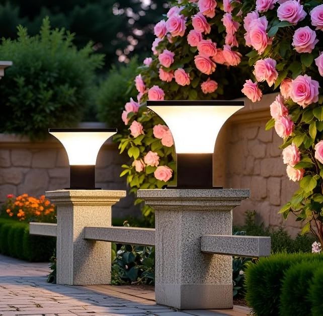 BrightLyt Gate Light for Outdoor Waterproof, Gate Light Lamp for Home Entrance & Garden – Modern Pillar Gate Lamp for Pathway (Pack of 2) - Image 3