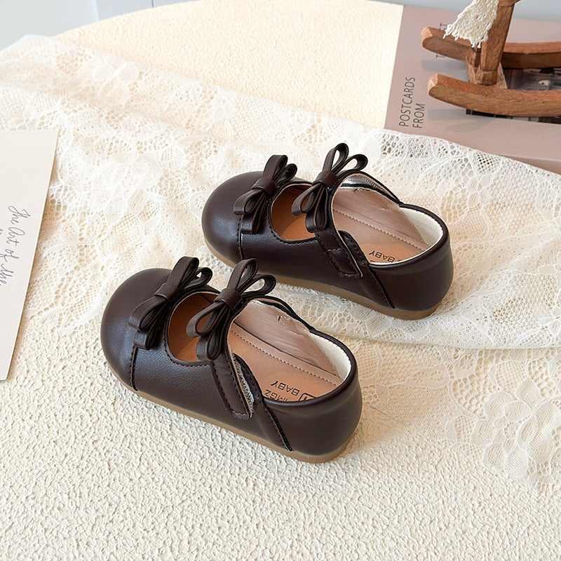 Genuine Leather Girls'' Princess Shoes with Soft Soles for Infants, Breathable Toddler Shoes for Kindergarten, Sports, Leisure, and Simple Walking Shoes - Image 5