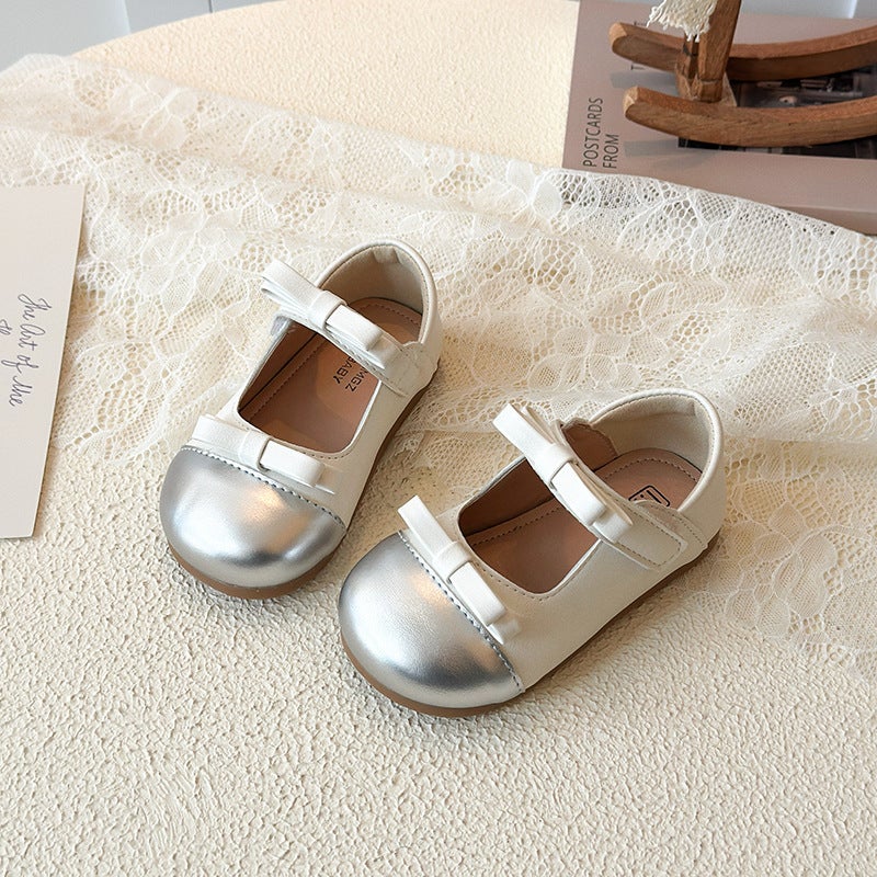 Genuine Leather Girls'' Princess Shoes with Soft Soles for Infants, Breathable Toddler Shoes for Kindergarten, Sports, Leisure, and Simple Walking Shoes - Image 3
