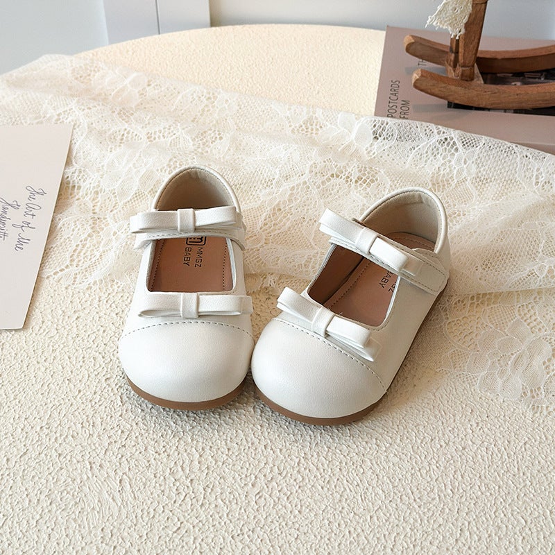 Genuine Leather Girls'' Princess Shoes with Soft Soles for Infants, Breathable Toddler Shoes for Kindergarten, Sports, Leisure, and Simple Walking Shoes - Image 4