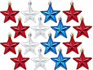 Geek-M Geek-M 36PCS Independence Day Hanging Star Ornaments,Patriotic Ornaments Holiday Tree Decor for Fourth of July Memorial  - Image 1