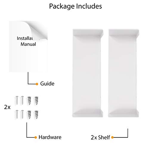Wallniture U Shape Floating Metal Bookshelf White Set of 2 - Image 5