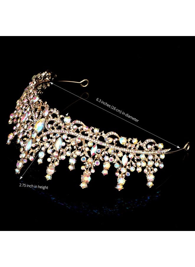 Cocide - Gold Tiara And Crown For Women Crystal Queen Crowns Princess Rhinestone Tiaras For Girl Bride Wedding Hair Accessories For Bridal Birthday Party Prom Halloween Costume Cosplay - Image 1