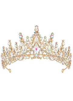 Gold Tiara And Crown For Women Crystal Queen Crowns Princess Rhinestone Tiaras For Girl Bride Wedding Hair Accessories For Bridal Birthday Party Prom Halloween Costume Cosplay