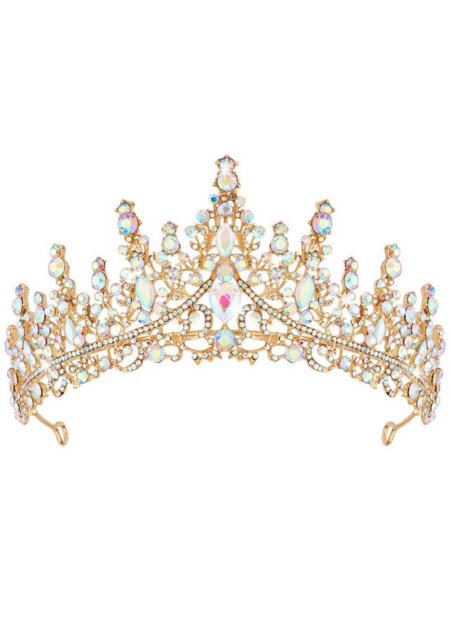 Cocide - Gold Tiara And Crown For Women Crystal Queen Crowns Princess Rhinestone Tiaras For Girl Bride Wedding Hair Accessories For Bridal Birthday Party Prom Halloween Costume Cosplay - Image 1