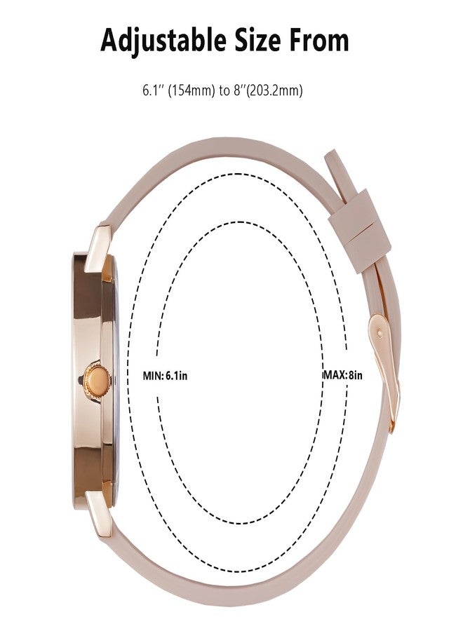 cicininc Watch with Second Hand Nursing for Women, Analog Watches for Nurses, 12/24 Hour Military Time, Easy Read Dial, Colorful Silicone Band, Pink, Modern - Image 3