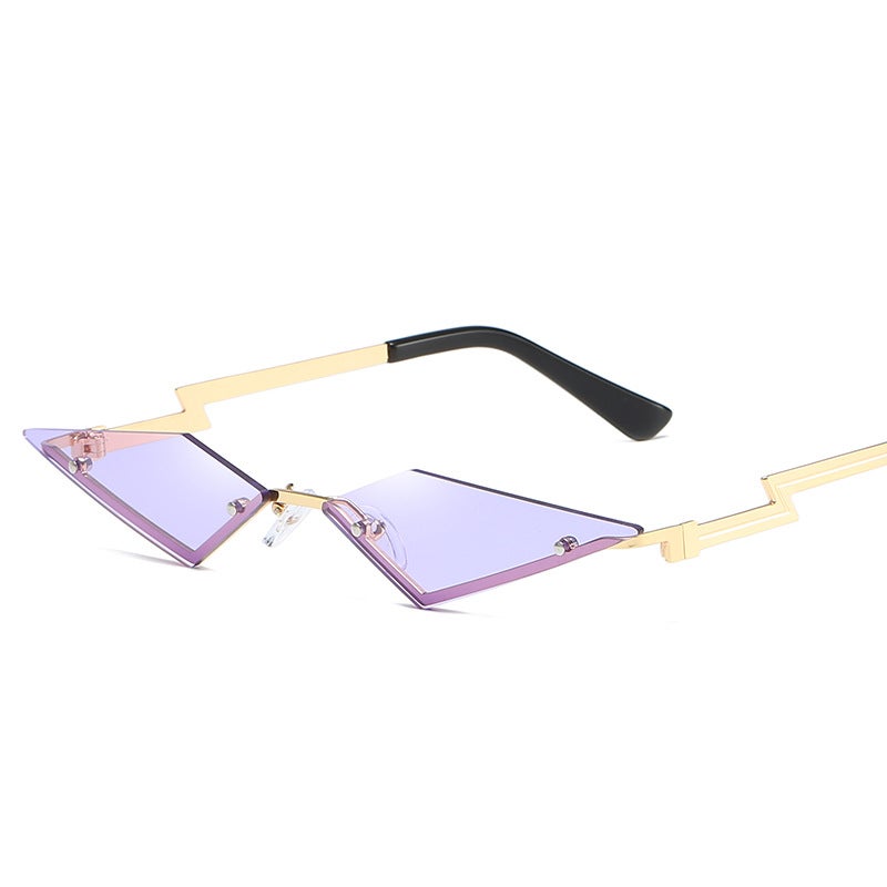 Generic Fashion Frameless Sunglasses Women S9066 C06 gold frame purple 