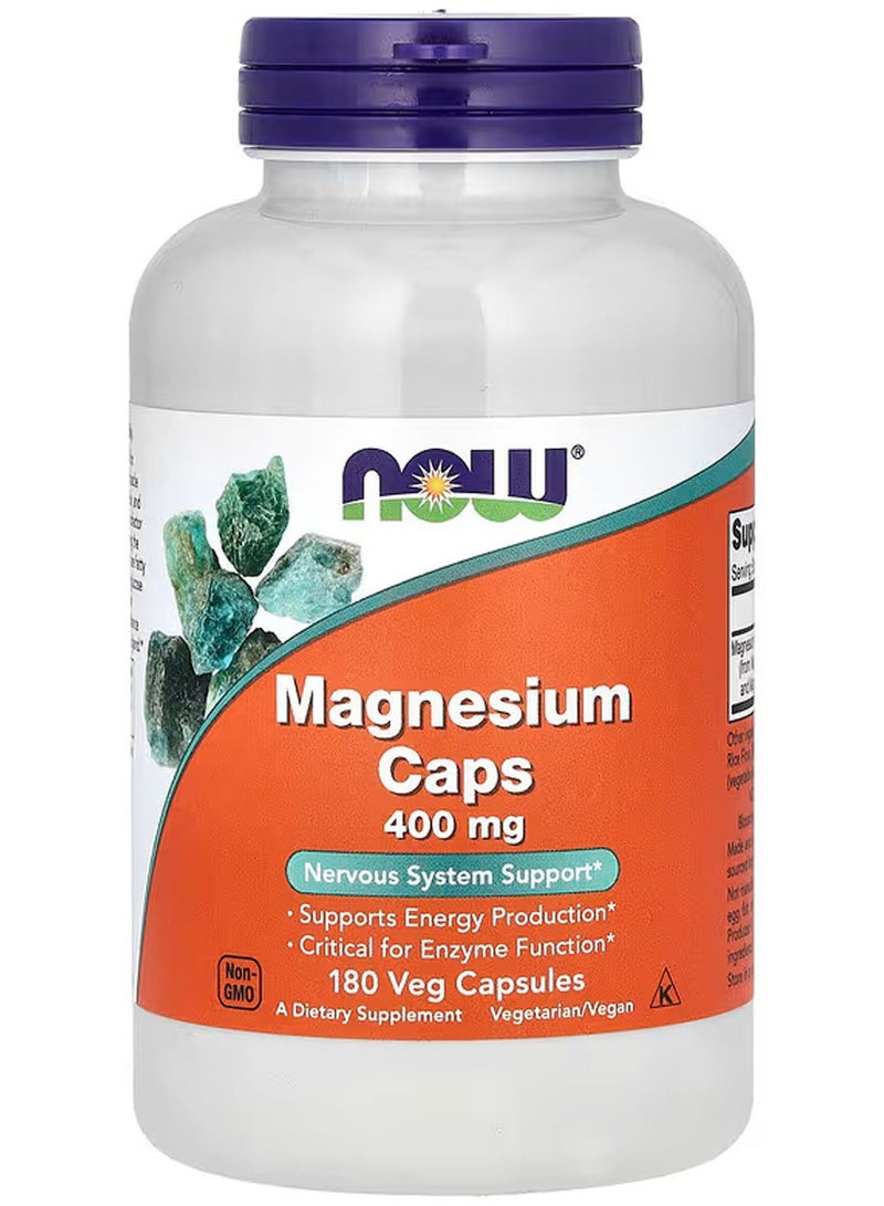 now Magnesium Dietary Supplement 400 mg - 180 Capsules - Image 1