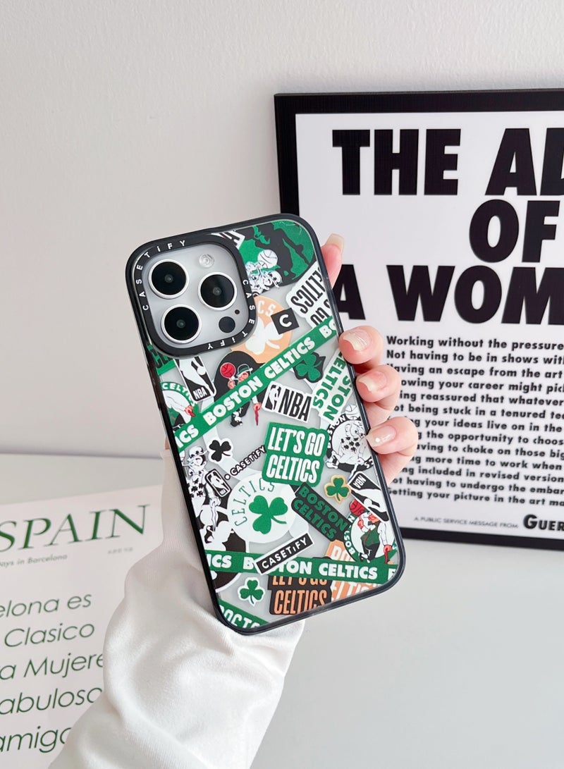 Casetify Apple iPhone 15 Pro Case,Celtics Magnetic Adsorption Phone Case - Semi transparent - Image 2