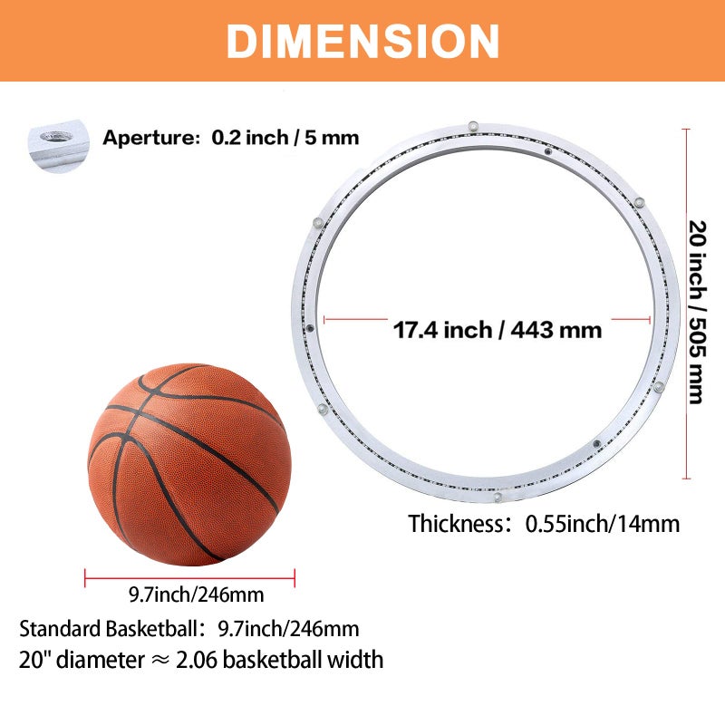 TamBee 20 Inch Lazy Susan Hardware Mute Turntable Bearing 450 lbs Load Capacity Heavy Duty Lazy Susan Parts Kit Rotating Ring Mechanism for Dining Tables, DIY Projects(Base Only) - Image 2