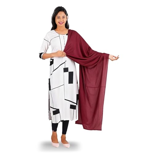Happy Bunny Pure Cotton Dupatta for Women (2.5m) Soft, Lightweight, and Breathable Skin Chunni, Versatile Solid Color Stole for Everyday Styling and Festive Outfits - Image 1
