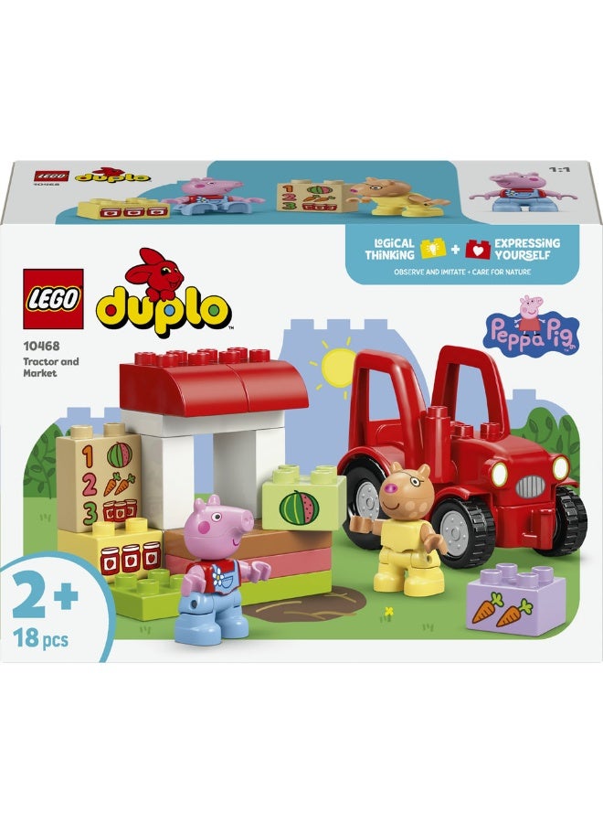 LEGO DUPLO Peppa Pig Tractor and Market Toddler Toy 10468 (Age 2+, 18 Pieces) - Image 2
