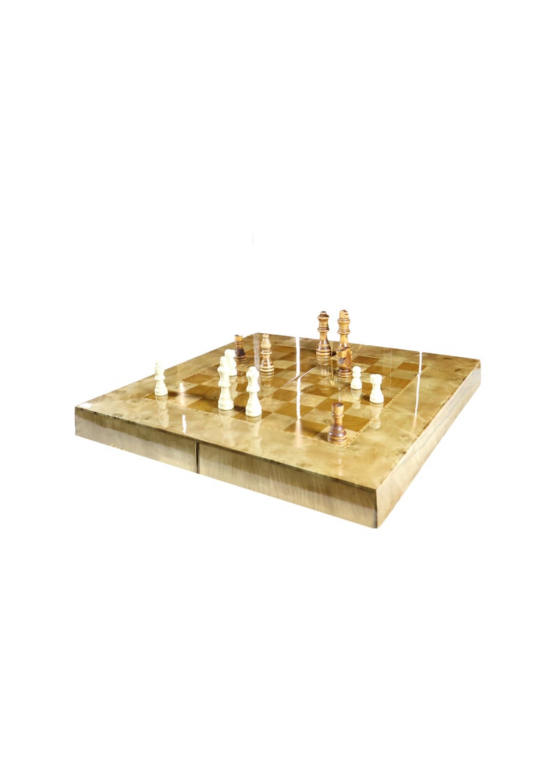 Luxury Handmade Walnut Wood Backgammon and Chess Set, 50x50 cm, with Traditional Case, Premium Pieces and Pouch - Image 5