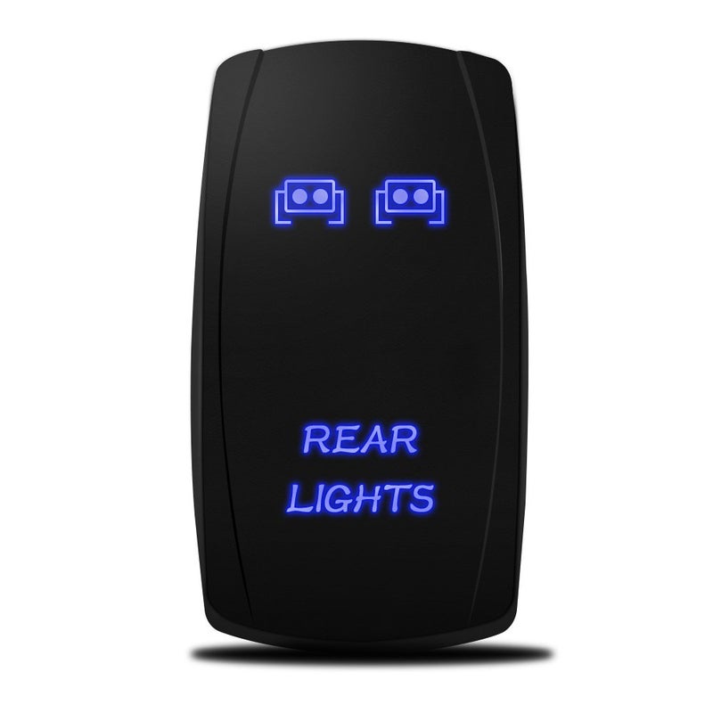 MICTUNING ميكتونينغ MIC-LSR12 مفتاح تشغيل وإيقاف خلفي 5 دبابيس مع ضوء LED 20A 12V، أزرق - Image 1