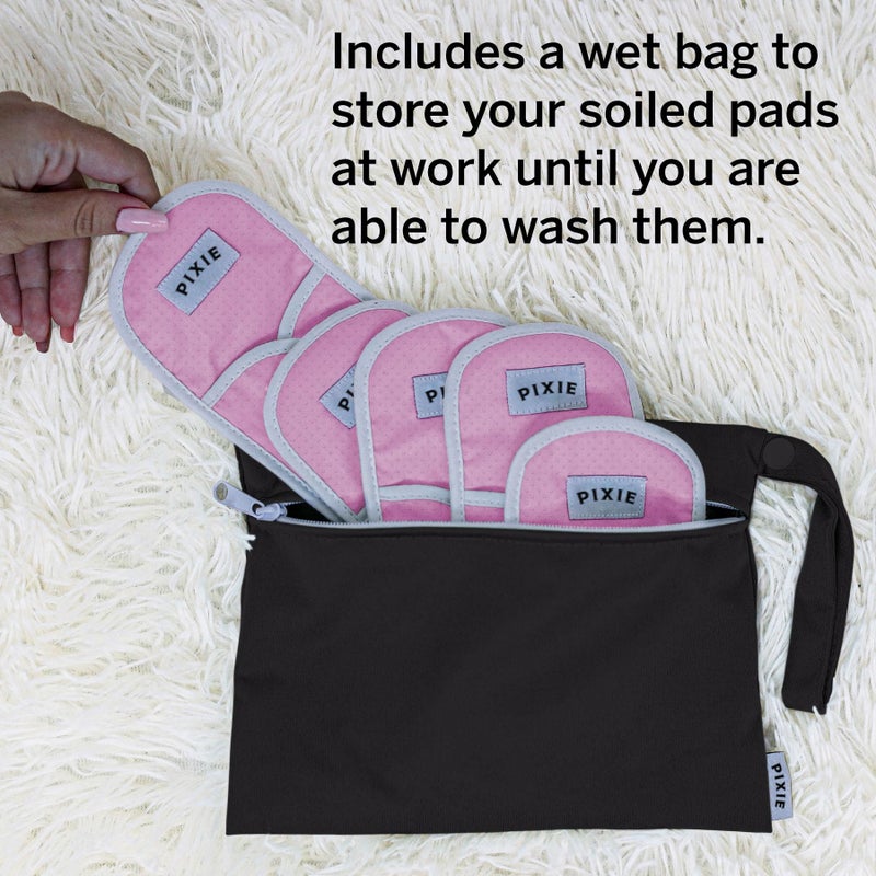 Pixie Cup Pixie Cotton Cloth Pads - 100% Organic Reusable Cotton -Ranked 1 for Softest Menstrual Pads - Machine Washable & Includes Free Wet Bag - Menstrual Liner Pads - Sanitary Napkins (Overnight) - Image 4