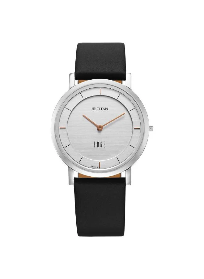 تيتان Men's Leather Analog Watch 1595SL06 - 38 mm