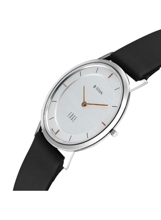 تيتان Men's Leather Analog Watch 1595SL06 - 38 mm