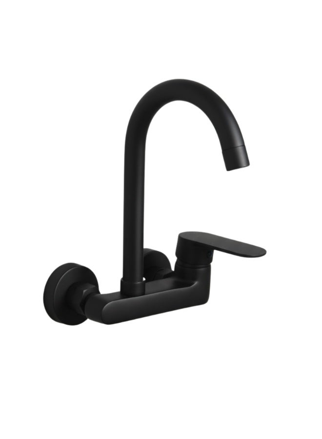 صنبور حوض مطبخ اقتصادي بفتحتين، صنبور مطبخ مثبت على الحائط، صنابير صنبور نحاسية للمطبخ - Image 1