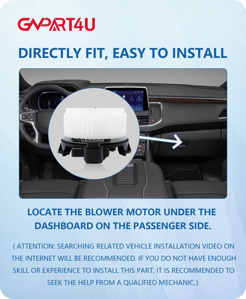 GVPART4U Front Blower Motor for Toyota Tundra Camry 4Runner Highlander Venza Avalon 2007 2008 2009 2010 2011 2012 2013 2014 2015 2016 2017 2018, for 2007-2019 Lexus OE: PM9351 75830 871030E040 - Image 5
