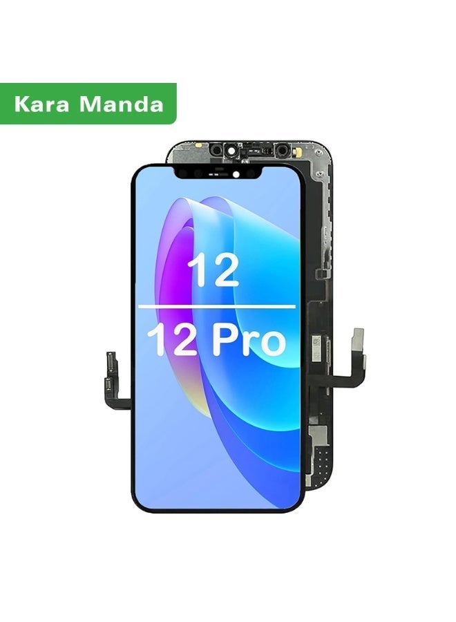 لأجهزة iPhone 12/12 Pro مجموعة استبدال الشاشة شاشة LCD تعمل باللمس ثلاثية الأبعاد مقاس 6.1 بوصة إطار رقمي - Image 1