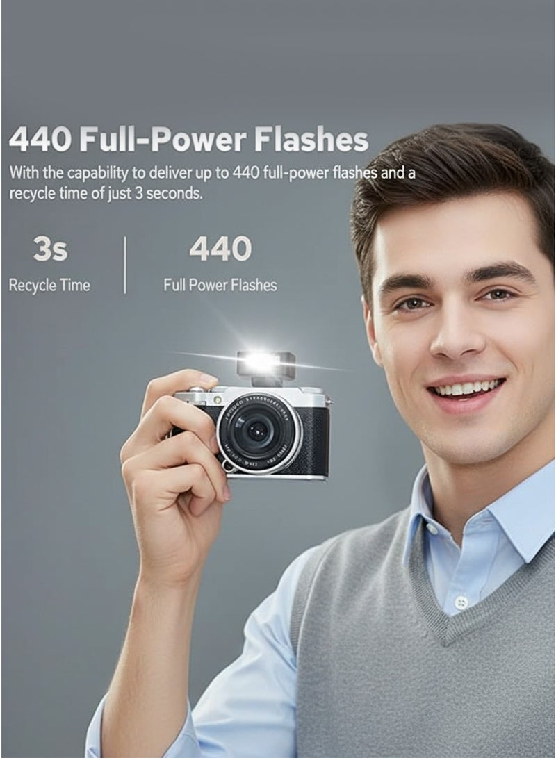 جودوكس فلاش Godox iM20 Mini للكاميرا مع بطارية 470 مللي أمبير في الساعة 440 فلاش كامل الطاقة 5 مستويات فلاش صغير Speedlite لسوني zve10 Sony zv1 Ricoh gr3 Canon Nikon Fuji Olympus Camera (iM20) - Image 1