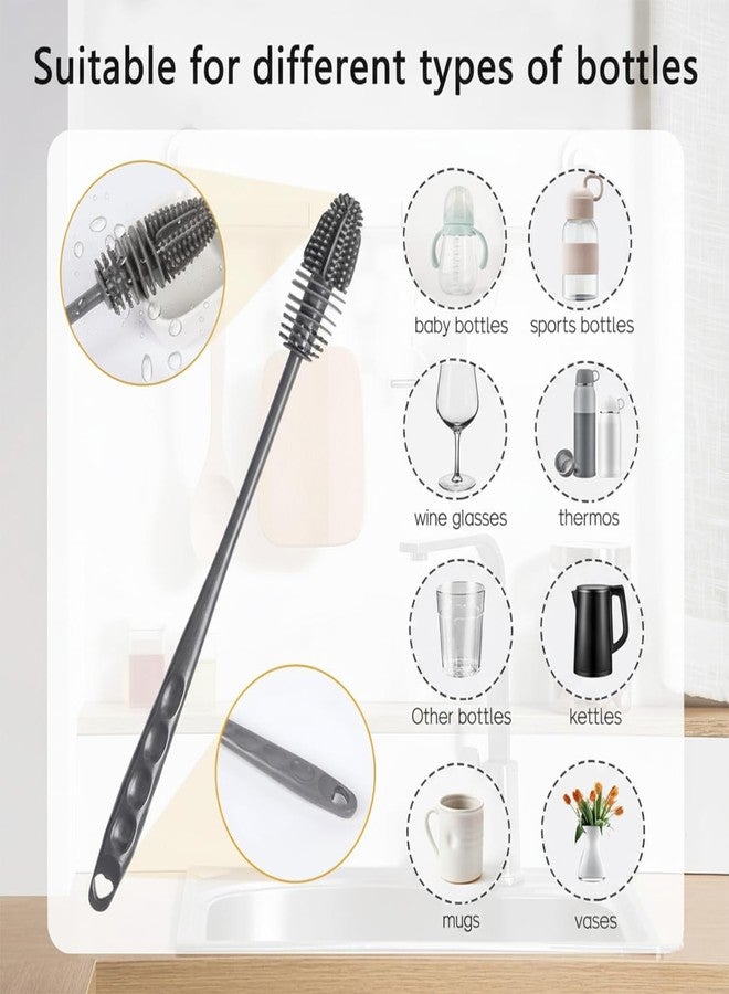 XML Bottle Cleaning Brush Silicone Long Handle for Baby Water Bottle, Containers, Vase and Glass Cleaner for Home and Kitchen Accessories Item Products (1-BOTTLEBRUSH+2GAPBRUS+1MICROFIBERTOWEL) - Image 2
