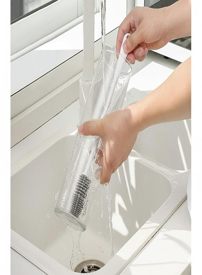 XML Bottle Cleaning Brush Silicone Long Handle for Baby Water Bottle, Containers, Vase and Glass Cleaner for Home and Kitchen Accessories Item Products (1-BOTTLEBRUSH+2GAPBRUS+1MICROFIBERTOWEL) - Image 4