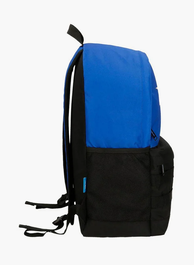 ريبوك Logo Print School Backpack with Adjustable Straps and Zip Closure - 38x19x43 cm