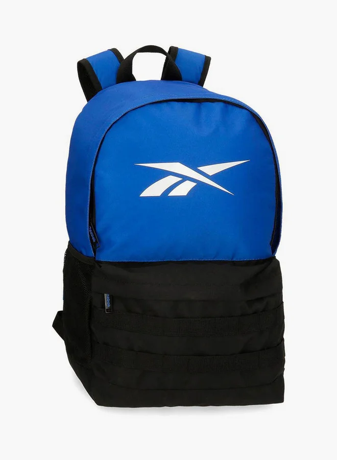 ريبوك Logo Print School Backpack with Adjustable Straps and Zip Closure - 38x19x43 cm