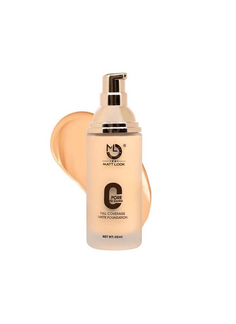 Zero Pore Oil Control Full Coverage Matte Foundation, Beige (45Ml)