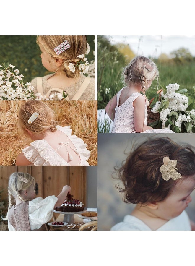 Fancy Clouds 15 Pcs Hair Clips for Girls with Bows Butterfly Flower - Image 2