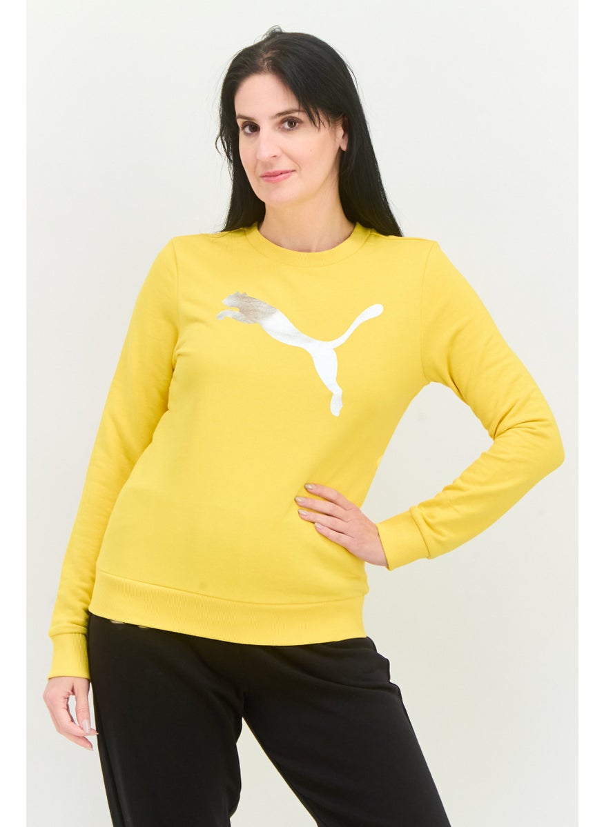 PUMA Women Regular Fit Long Sleeves Outdoors Sweatshirt, Yellow  - Image 1