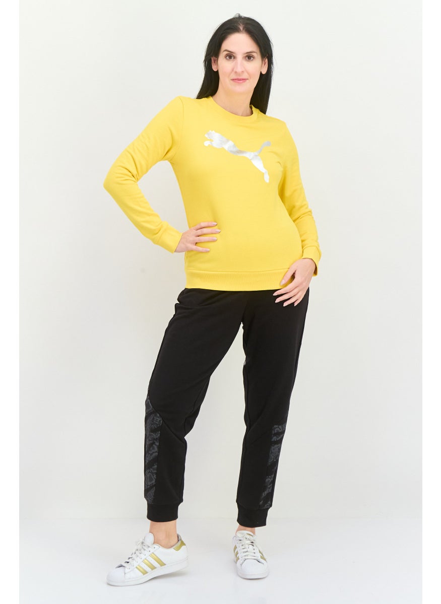 PUMA Women Regular Fit Long Sleeves Outdoors Sweatshirt, Yellow  - Image 2