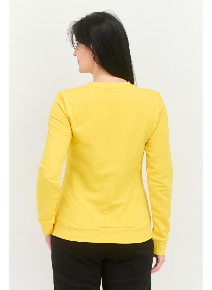 PUMA Women Regular Fit Long Sleeves Outdoors Sweatshirt, Yellow  - Image 3