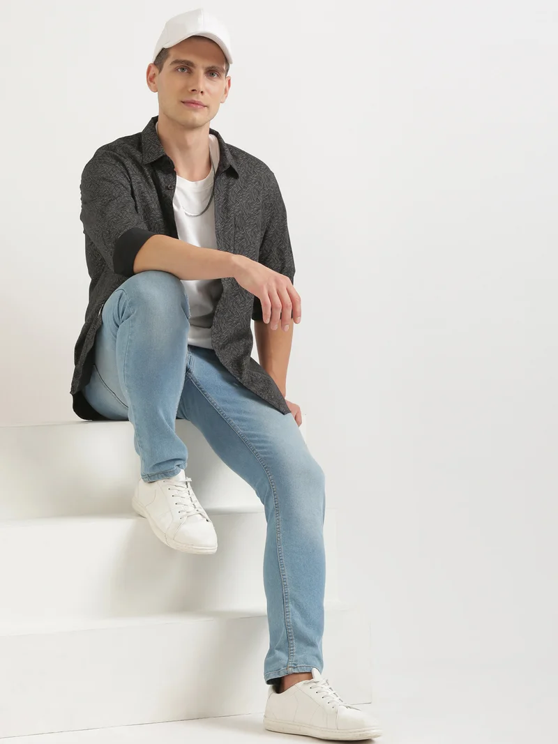 Joven  Black Printed Casual Shirt for Men for Men | Best Price UAE
