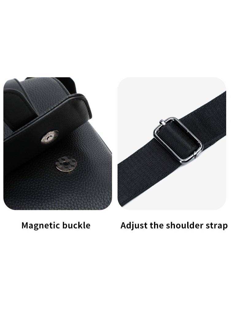 RAHALA - 9503-1 Leather Modern Shoulder Work Travel Everyday Use Organized Stylish Crossbody bag - Black - Image 1