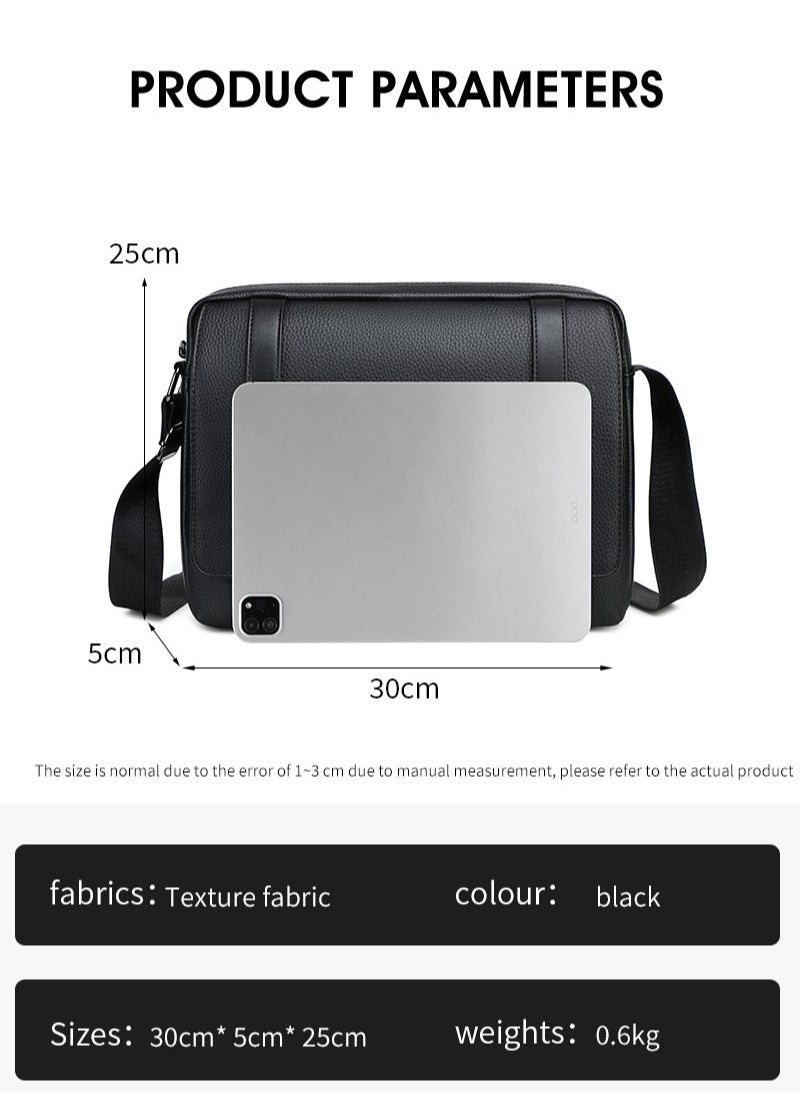 RAHALA - 9503-1 Leather Modern Shoulder Work Travel Everyday Use Organized Stylish Crossbody bag - Black - Image 1